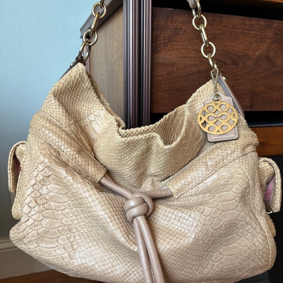 Coach Tan Python shoulder bag - Picture 1 of 9